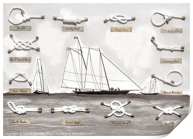 Nautical Sailor Knots Print by Donna Kennedy
