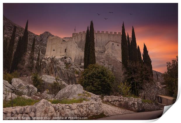 Castle Sokol in Dalmatia region. Croatia Print by Sergey Fedoskin