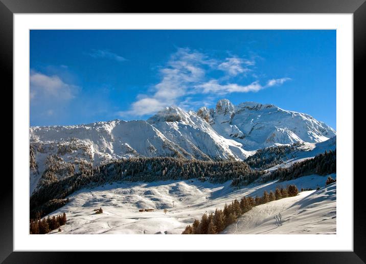 Courchevel 3 Valleys French Alps France Framed Mounted Print by Andy Evans Photos