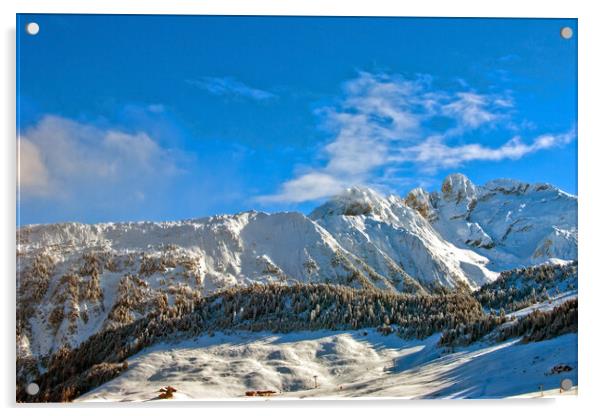 Courchevel 3 Valleys French Alps France Acrylic by Andy Evans Photos