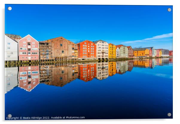 Trondheim reflections Acrylic by Beata Aldridge