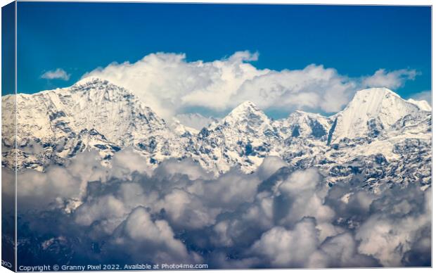 Flying to the Himalayas Canvas Print by Margaret Ryan
