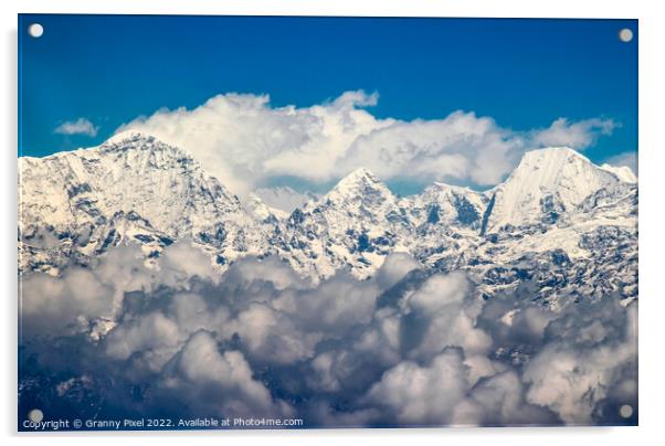 Flying to the Himalayas Acrylic by Margaret Ryan