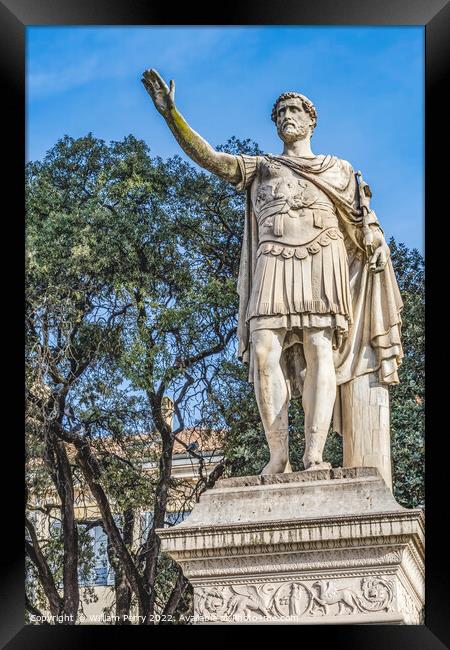 Ancient Roman Emperor Antoninus Pius Statue Nimes Gard France Framed Print by William Perry
