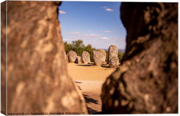 PORTUGAL ALENTEJO EVORA CROMLECH Canvas Print by urs flueeler