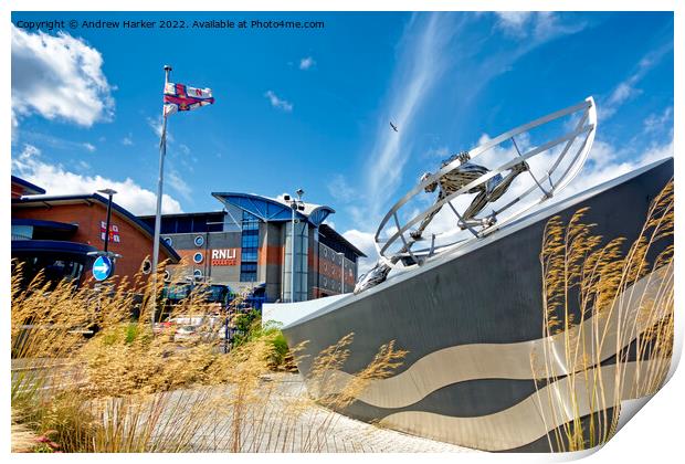The RNLI College and Memorial Sculpture at Poole,  Print by Andrew Harker