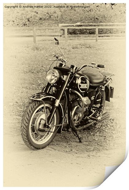 A 1970 Moto Guzzi V750 Ambassador Motorcycle Print by Andrew Harker