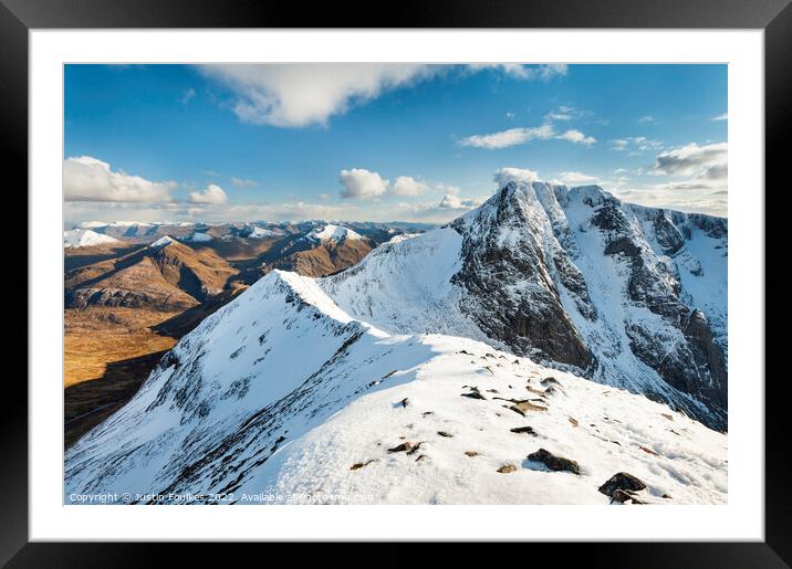 Ben Nevis North Face from Carn Mor Dearg  Framed Mounted Print by Justin Foulkes