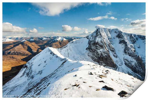 Ben Nevis North Face from Carn Mor Dearg  Print by Justin Foulkes
