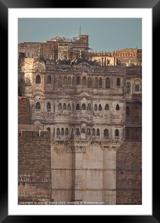 Mehrangarh fort Framed Mounted Print by anurag gupta