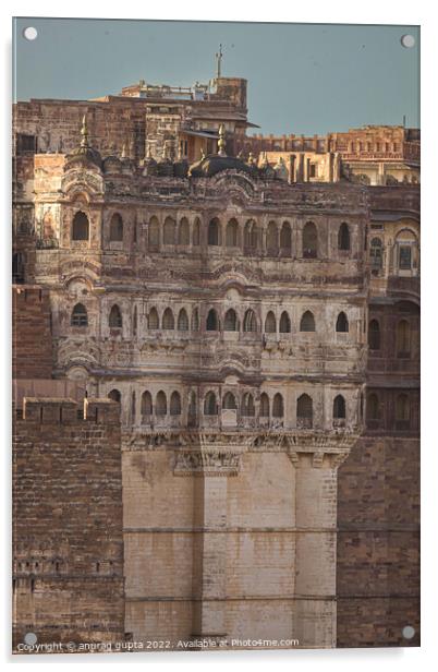Mehrangarh fort Acrylic by anurag gupta