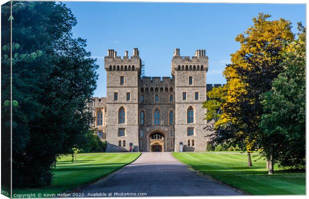 Windsor Castle entrance from Windsor, Great Park, Berkshire, Eng Canvas Print by Kevin Hellon