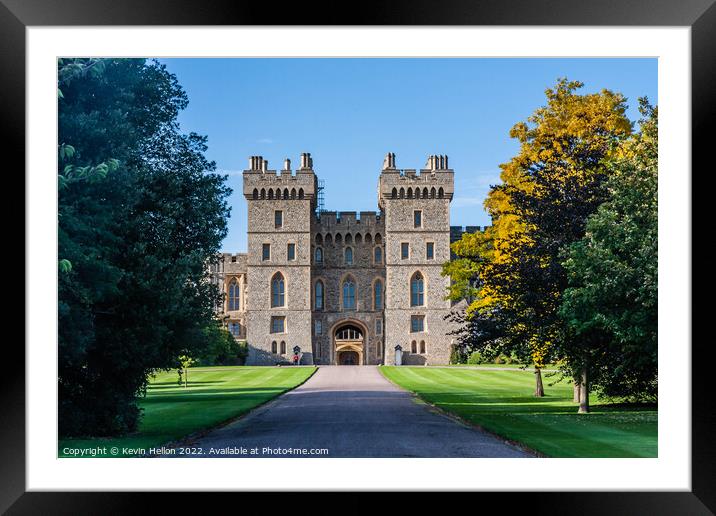 Windsor Castle entrance from Windsor, Great Park, Berkshire, Eng Framed Mounted Print by Kevin Hellon