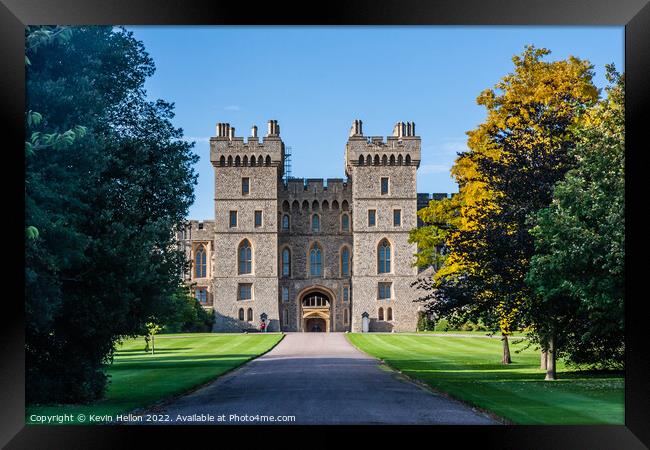 Windsor Castle entrance from Windsor, Great Park, Berkshire, Eng Framed Print by Kevin Hellon