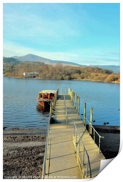 Landing stage Derwent water, Cumbria. Print by john hill