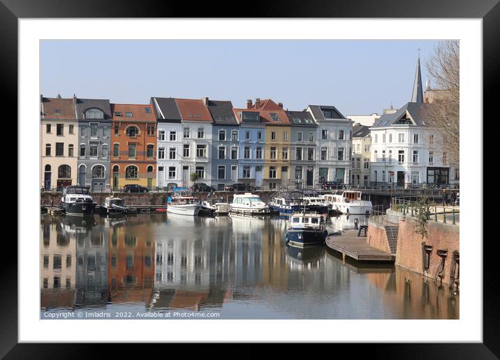 Riverside Buildings, Dampoort, Ghent, Belgium Framed Mounted Print by Imladris 