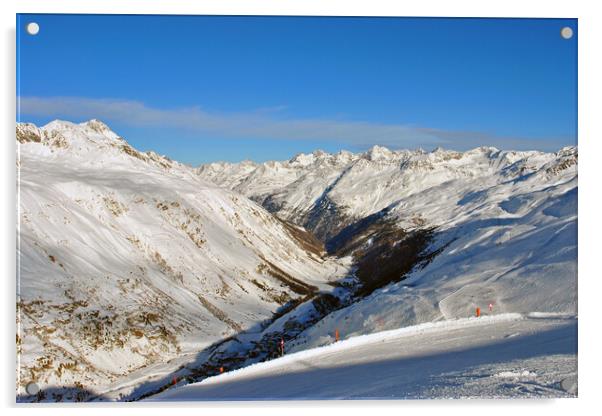 Majestic Austrian Alps Winter Wonderland Acrylic by Andy Evans Photos