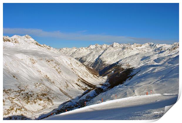 Majestic Austrian Alps Winter Wonderland Print by Andy Evans Photos