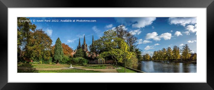 Lichfield Cathedral and Minster Pool Framed Mounted Print by Kevin Ford