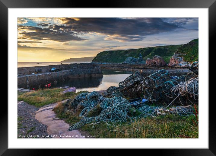 Cove Harbour, Scottish Borders Framed Mounted Print by Jim Monk