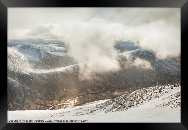 The Lairig Ghru from Cairn Toul, Cairngorms Framed Print by Justin Foulkes