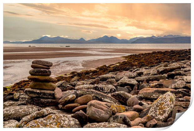 Isle of Skye Sunset From Applecross Print by Derek Beattie