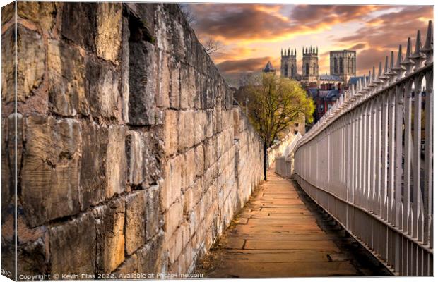 York's Ancient Walls Embrace the Minster Canvas Print by Kevin Elias