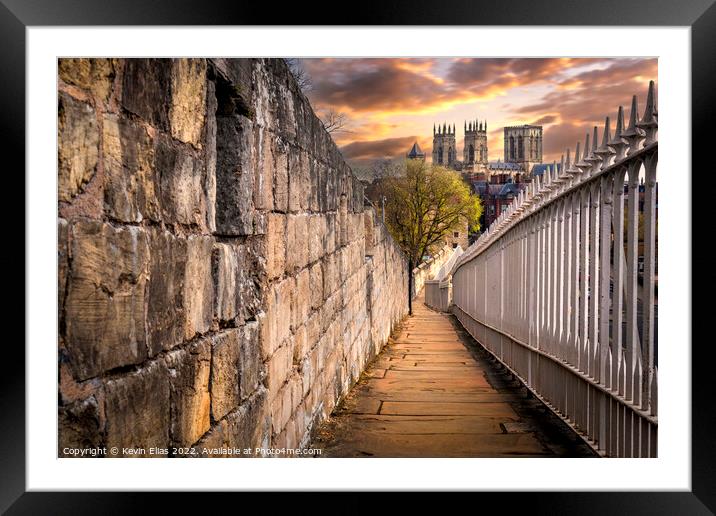 York's Ancient Walls Embrace the Minster Framed Mounted Print by Kevin Elias