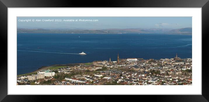 Largs and the Cumbrae Ferry Framed Mounted Print by Alan Crawford