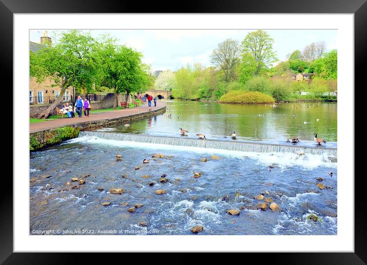 River Wye, Bakewell, Derbyshire. Framed Mounted Print by john hill