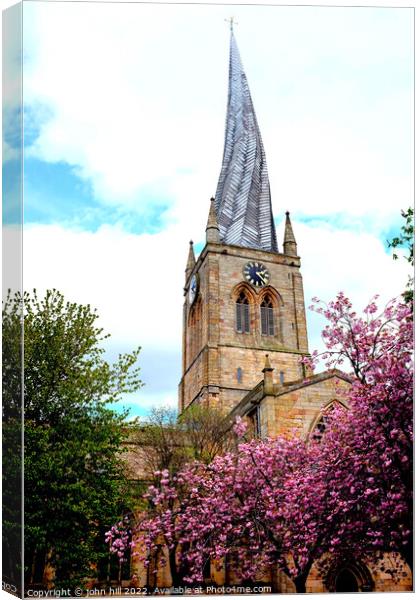 Crooked spire, Chesterfield, Derbyshire. Canvas Print by john hill