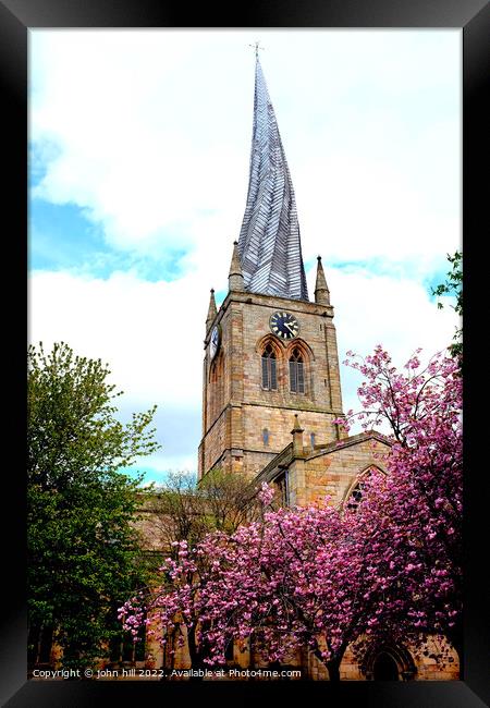 Crooked spire, Chesterfield, Derbyshire. Framed Print by john hill