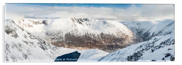 Panoramic view of Braeriach and the Lairig Ghru, Cairngorms Acrylic by Justin Foulkes