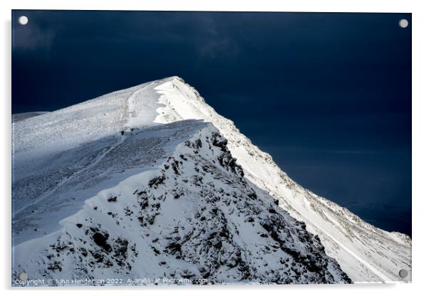 Blencathra summit ridge Acrylic by John Henderson