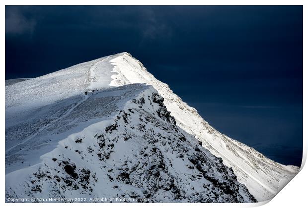 Blencathra summit ridge Print by John Henderson