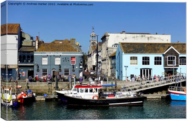 Weymouth Harbour, Dorset, England, UK Canvas Print by Andrew Harker