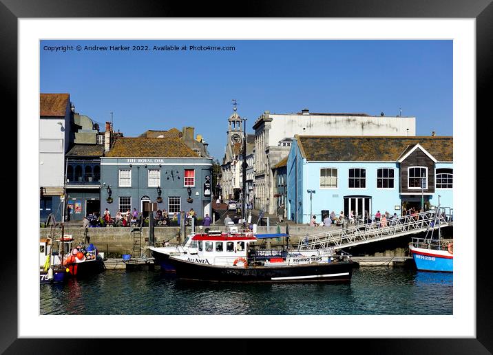 Weymouth Harbour, Dorset, England, UK Framed Mounted Print by Andrew Harker