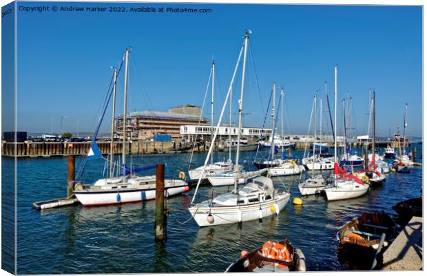 Weymouth Harbour, Dorset, England, United Kingdom Canvas Print by Andrew Harker
