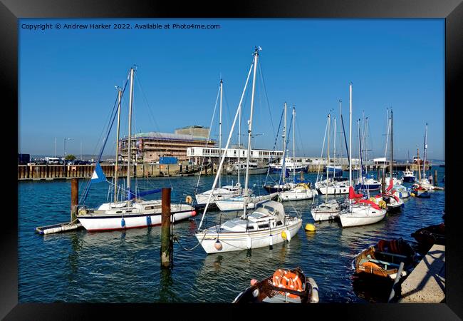 Weymouth Harbour, Dorset, England, United Kingdom Framed Print by Andrew Harker