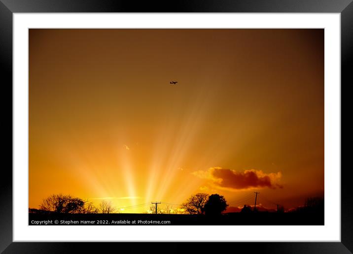 Sunset Flight Framed Mounted Print by Stephen Hamer