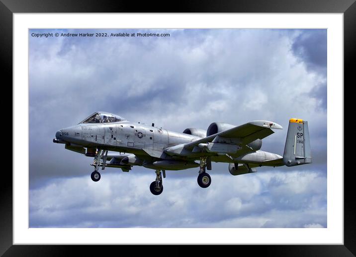 USAFE Fairchild Republic A-10A Thunderbolt II Framed Mounted Print by Andrew Harker