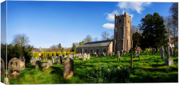 St Michael Church, Chagford, Dartmoor, Panorama Canvas Print by Maggie McCall
