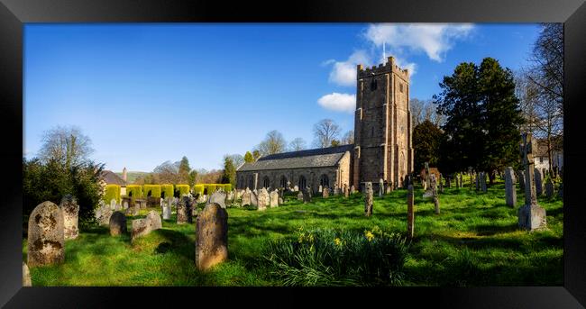 St Michael Church, Chagford, Dartmoor, Panorama Framed Print by Maggie McCall