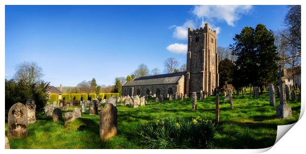 St Michael Church, Chagford, Dartmoor, Panorama Print by Maggie McCall