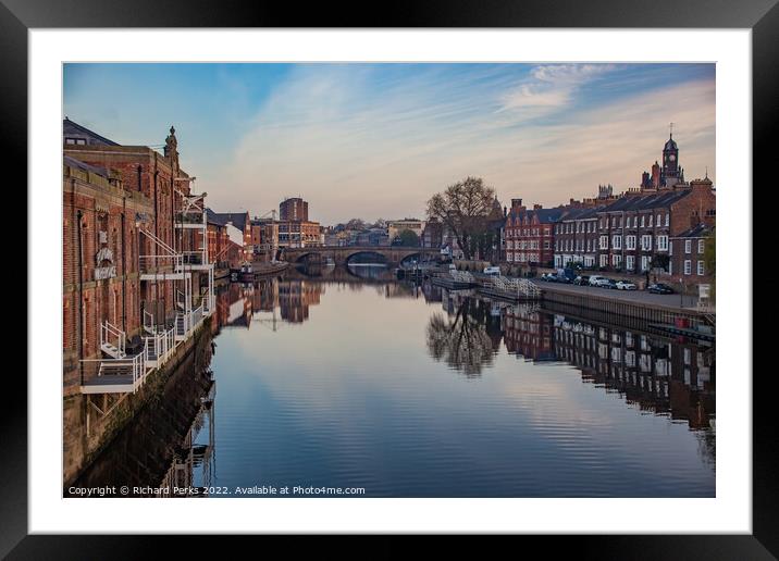 Early morning reflections on the Ouse Framed Mounted Print by Richard Perks
