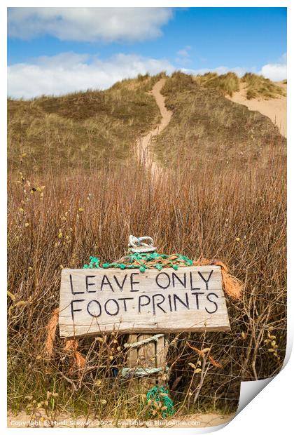 Leave Only Footprints Sign Print by Heidi Stewart