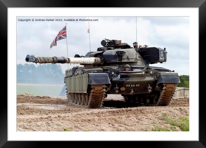 British Army FV4021 Chieftain Main Battle Tank Framed Mounted Print by Andrew Harker