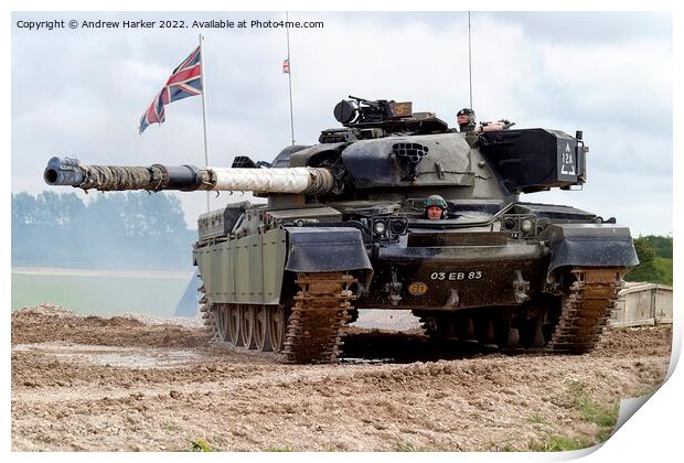 British Army FV4021 Chieftain Main Battle Tank Print by Andrew Harker