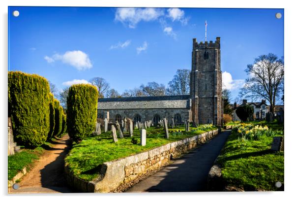 St Michael Church, Chagford, Dartmoor, Devon Acrylic by Maggie McCall