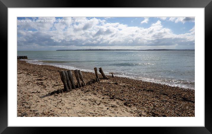 Lepe Beach, Beaulieu, Hampshire Framed Mounted Print by Derek Daniel